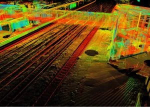 Point Cloud View of Footbridge at Derby Station