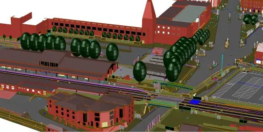 3D CAD Model of Oxford Station and surrounding area