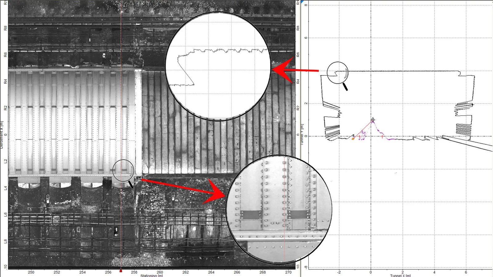 View of point cloud and profile in Leica GRP Office