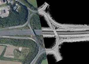 M1 Junction Composite of Aerial Image and Point Cloud